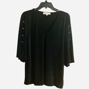 Michael Kors Black V-Neck Blouse